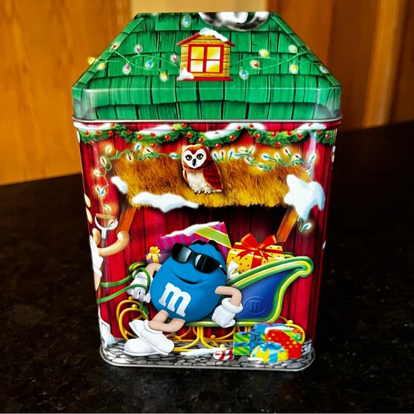 Vintage M&M'S Christmas Holiday REINDEER Tin Canister 2003 Collection - Picture 3 of 10